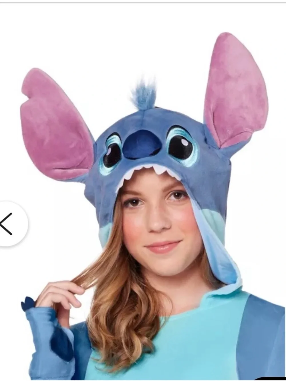 Disney Stitch Girls' Purple Hooded Dress Costume